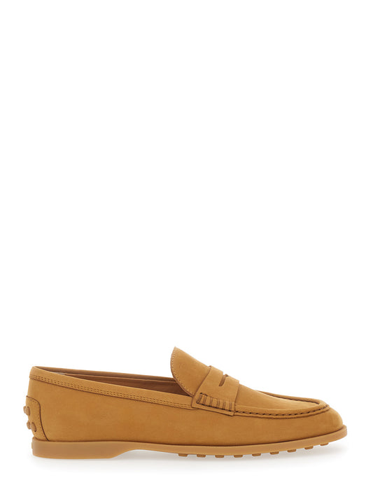 Loafers Half Horsebit Beige Suede