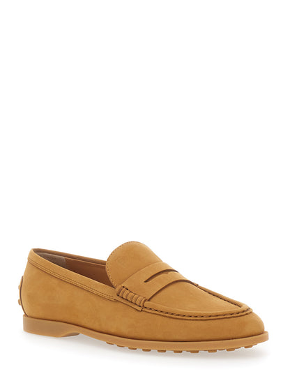 Loafers Half Horsebit Beige Suede
