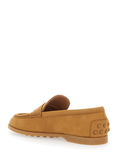 Loafers Half Horsebit Beige Suede