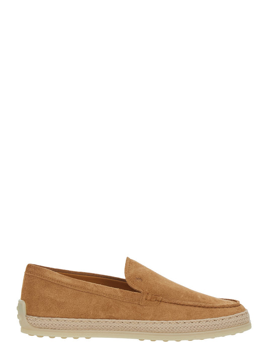 Loafers Crocodile-Embossed Brown Suede