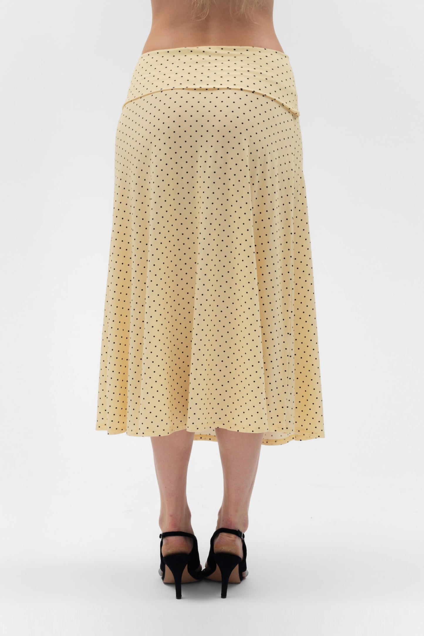Foldover Flared Maxi Skirt in Butter