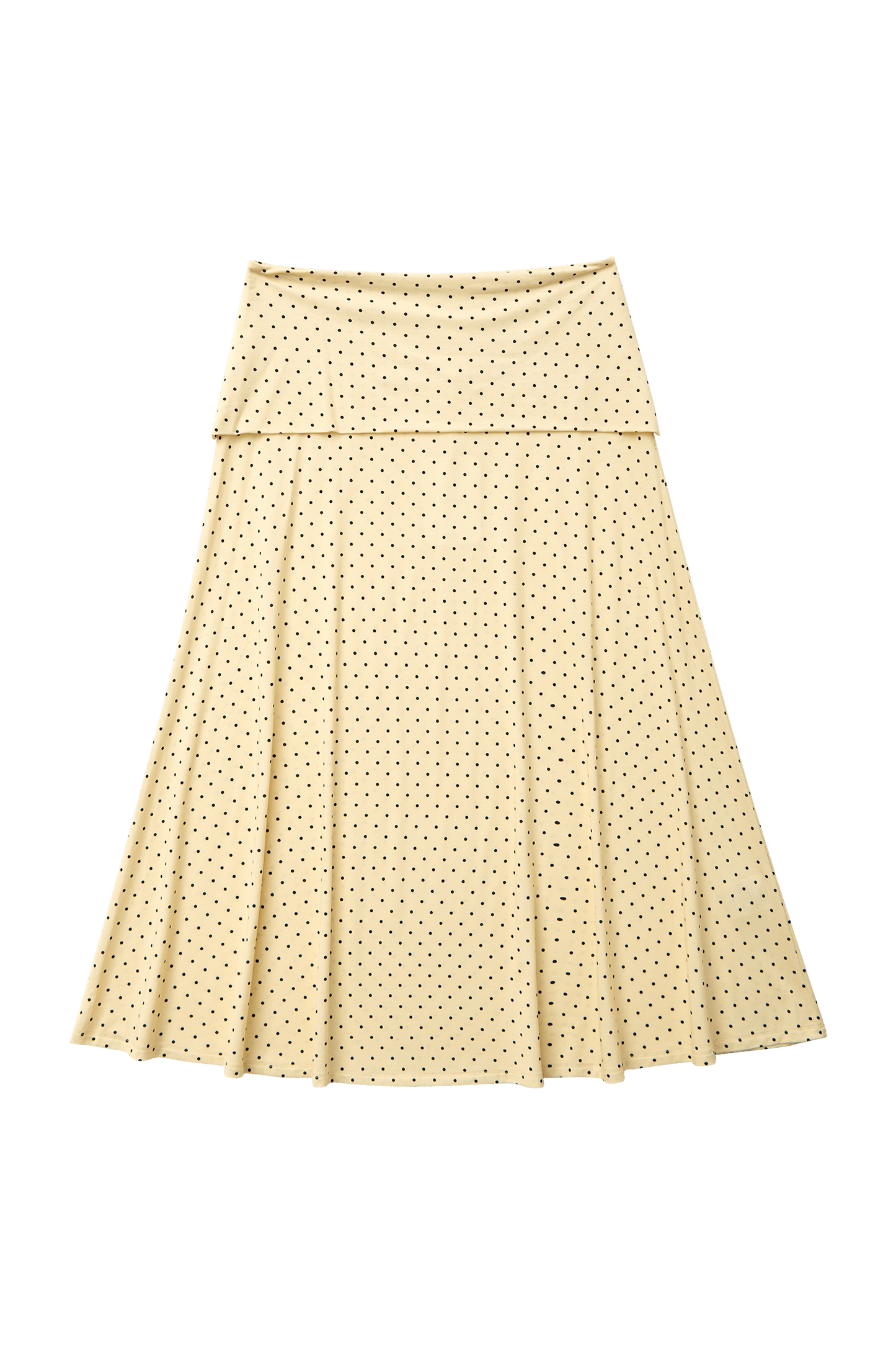 Foldover Flared Maxi Skirt in Butter