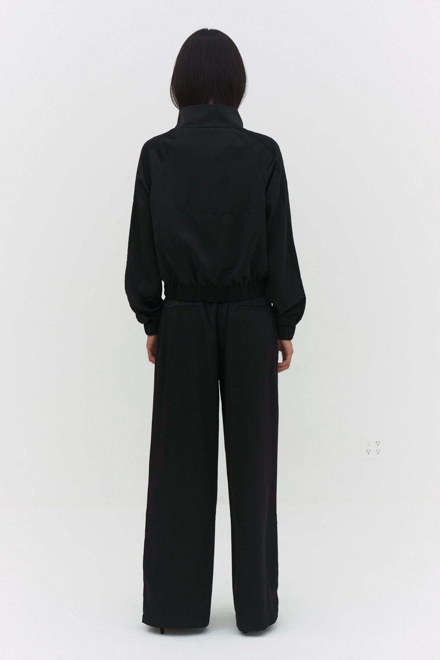 Leiseu Track Jacket in Black