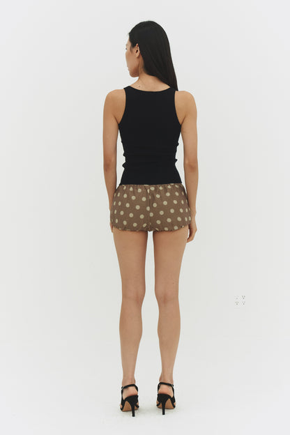 Ribbed Knit Tank Top in Black