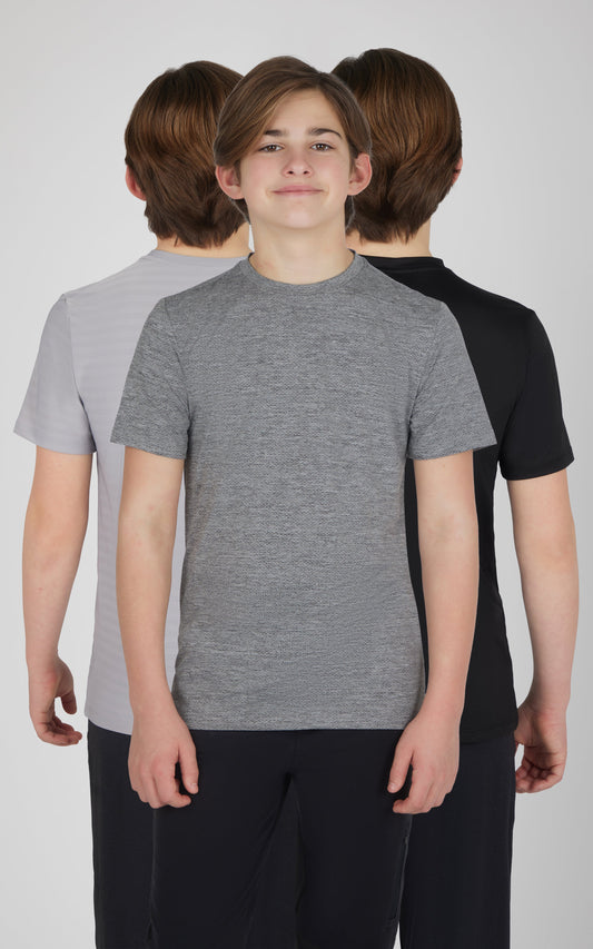 Boys 3 PK Mesh Performance Tee