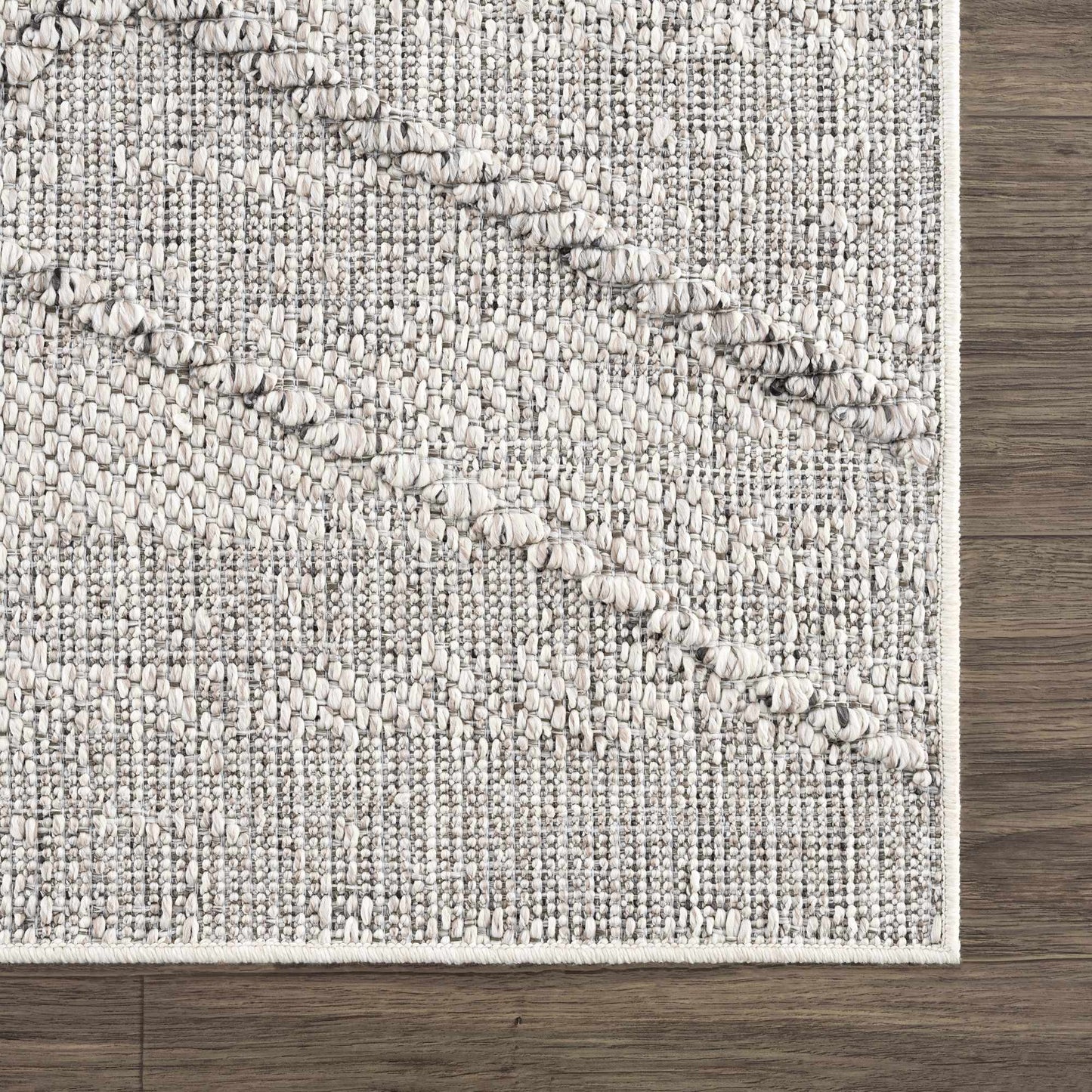 Baqer Bone & Taupe Textured Performance Outdoor Rug - Clearance