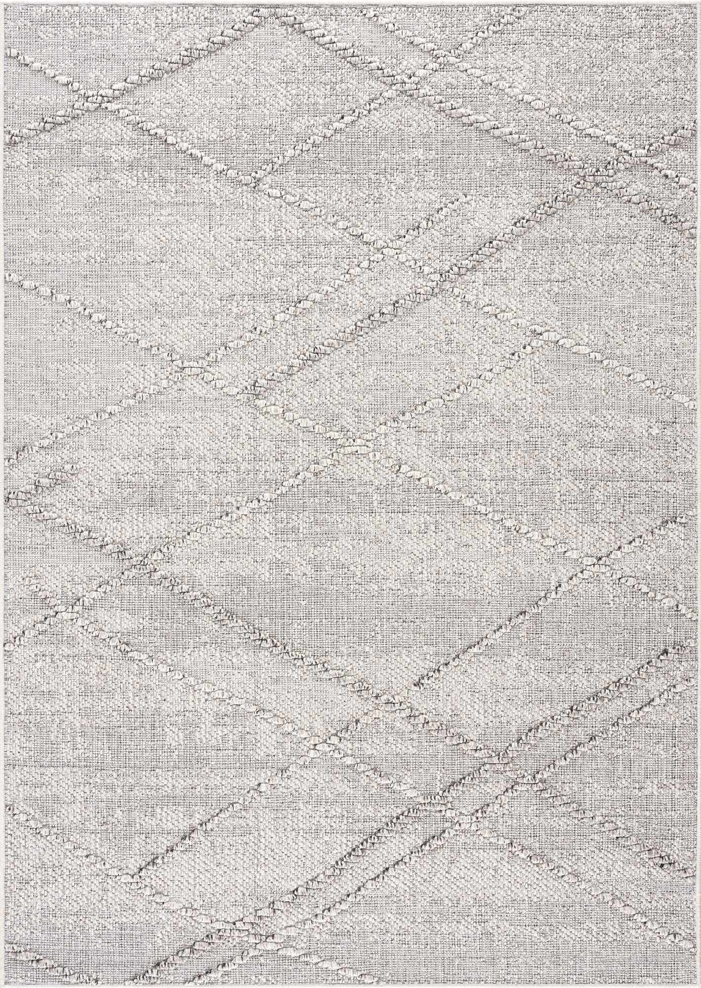 Baqer Bone & Taupe Textured Performance Outdoor Rug - Clearance