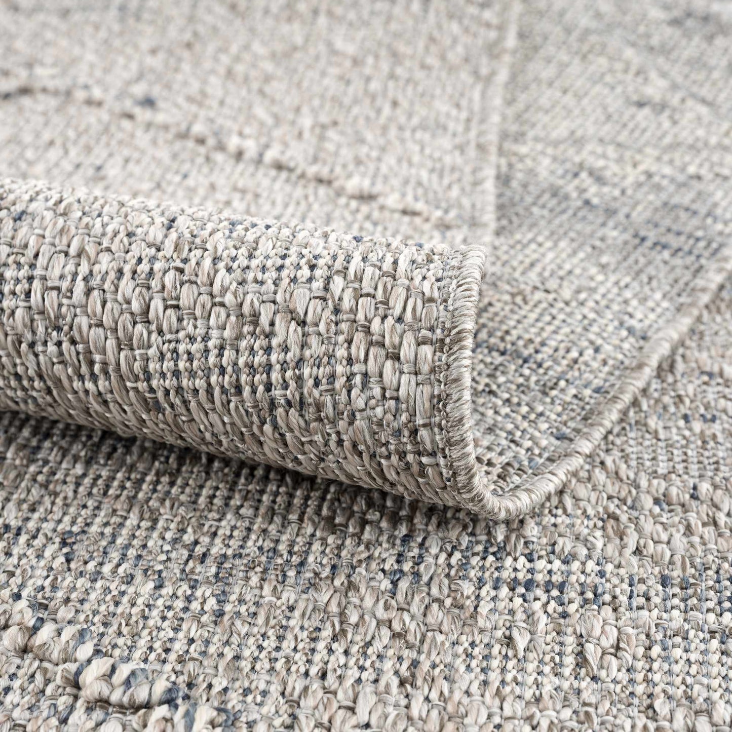 Baqer Taupe & Gray Textured Performance Outdoor Rug - Clearance