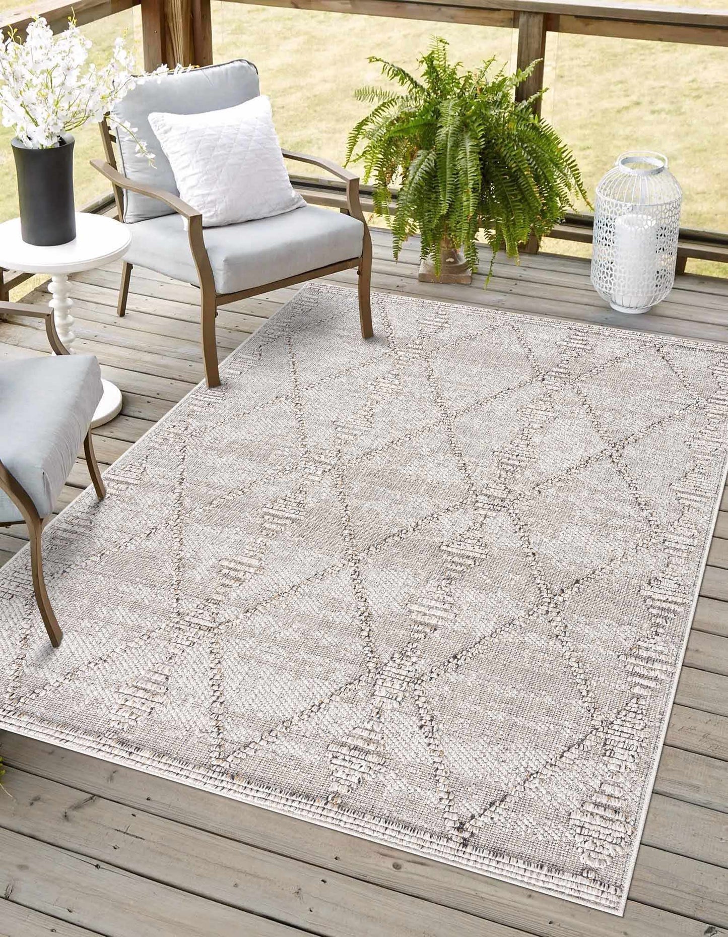 Nyla Bone Indoor & Outdoor Rug - 2x3 - Clearance