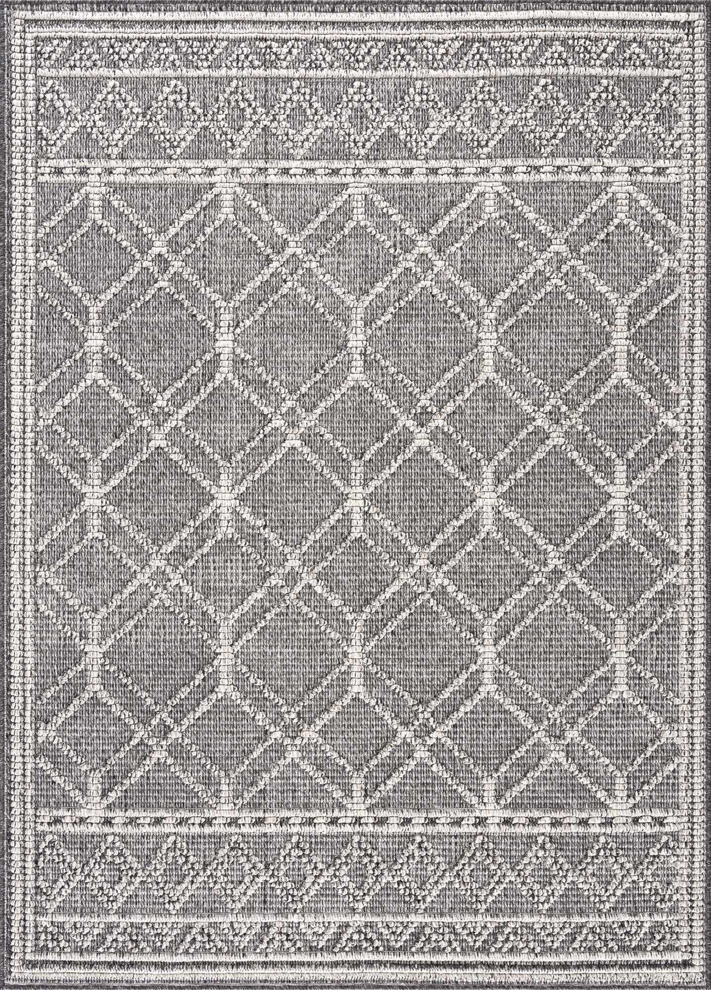 Diah Black & Bone Outdoor Area Rug - Clearance