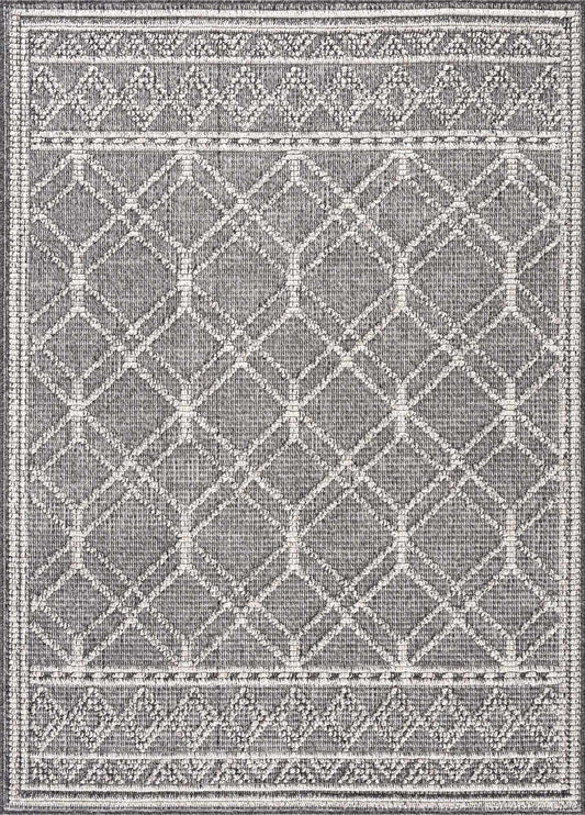 Diah Black & Bone Outdoor Area Rug - Clearance