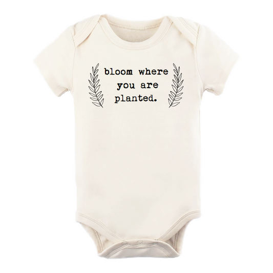 Tenth & Pine Bloom Where You Are Planted Organic Cotton Baby Bodysuit
