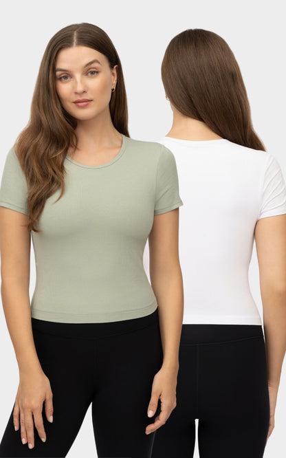 2 PK Heavenly Rib Short Sleeve Shirt