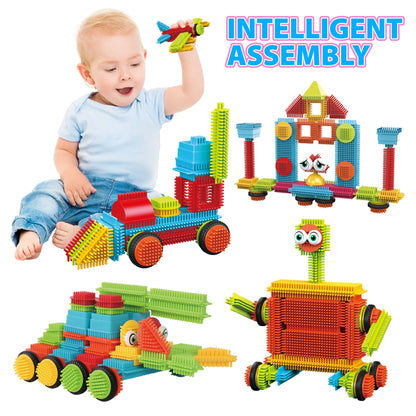 Contixo ST7 244 Pcs Bristle Shape 3D Tile STEM Building Block Set
