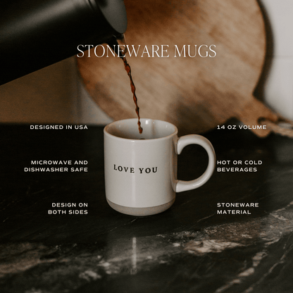 Floral 14 oz Stoneware Coffee Mug