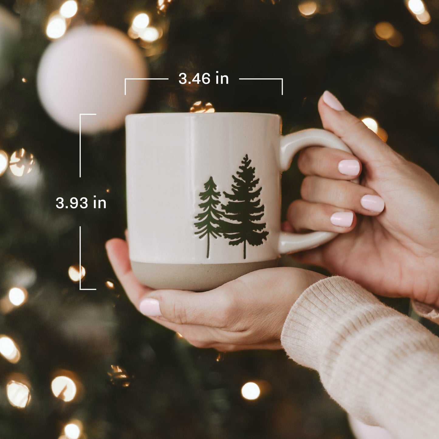 Forest 14 oz Cream Stoneware Coffee Mug