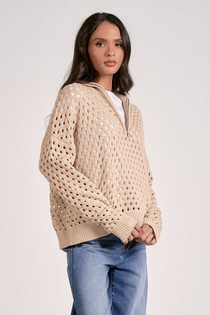 Arabella Half Zip Oatmeal