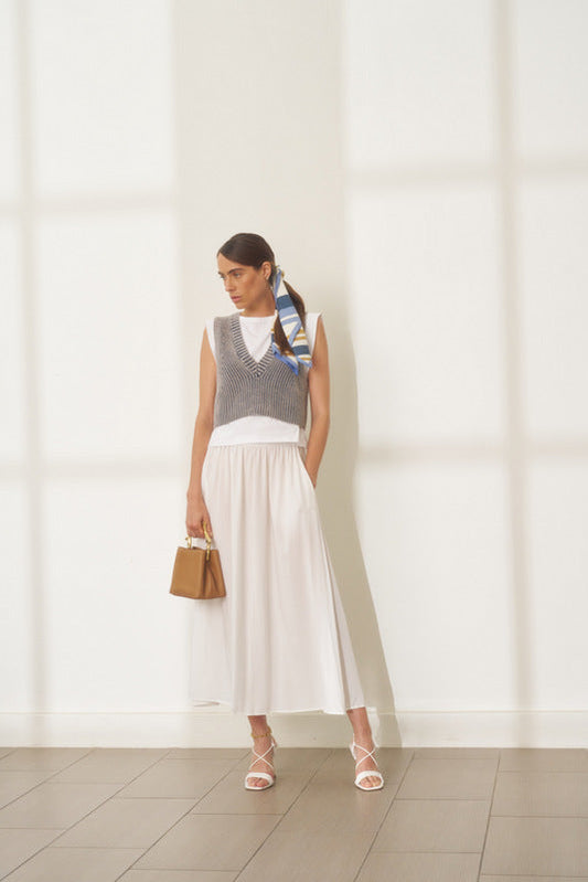 Vivi Midi Skirt White
