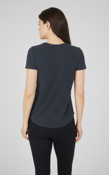 Cotton Jersey Brenna Acid Wash Crew Neck Tee