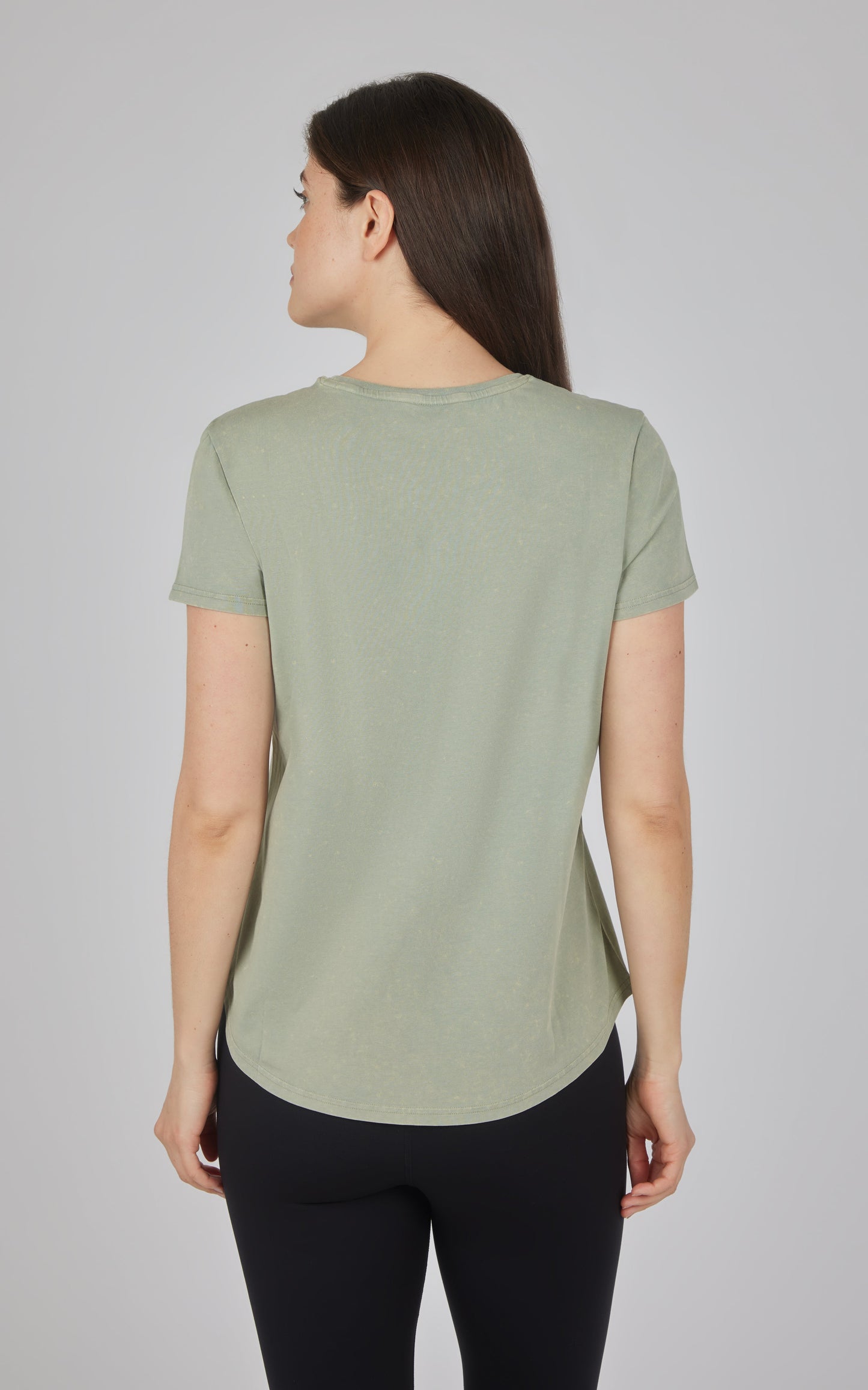 Cotton Jersey Brenna Acid Wash Crew Neck Tee