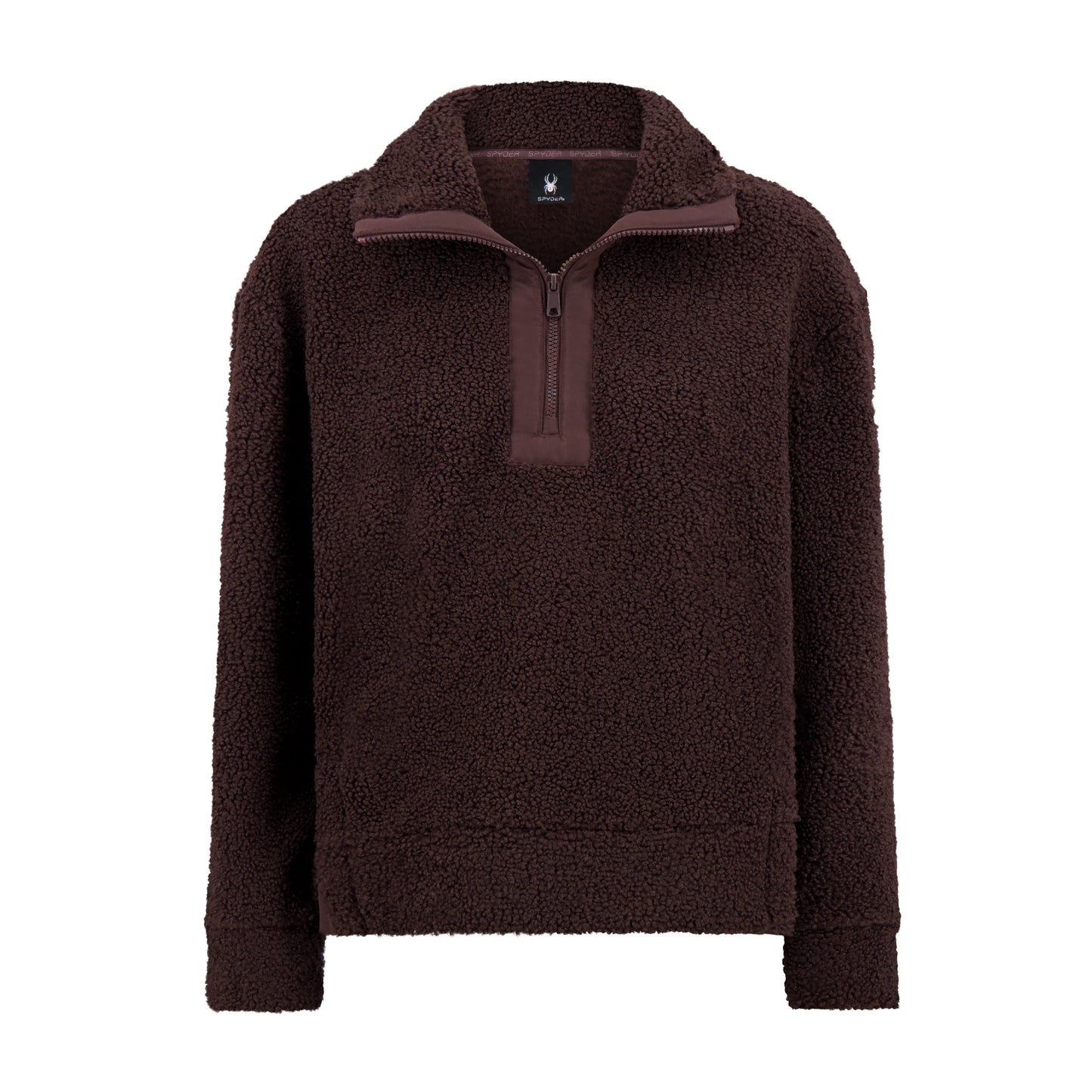 Spyder Women's Sherpa Quarter Zip Mock Neck - Cocoa