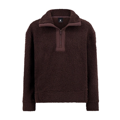 Spyder Women's Sherpa Quarter Zip Mock Neck - Cocoa