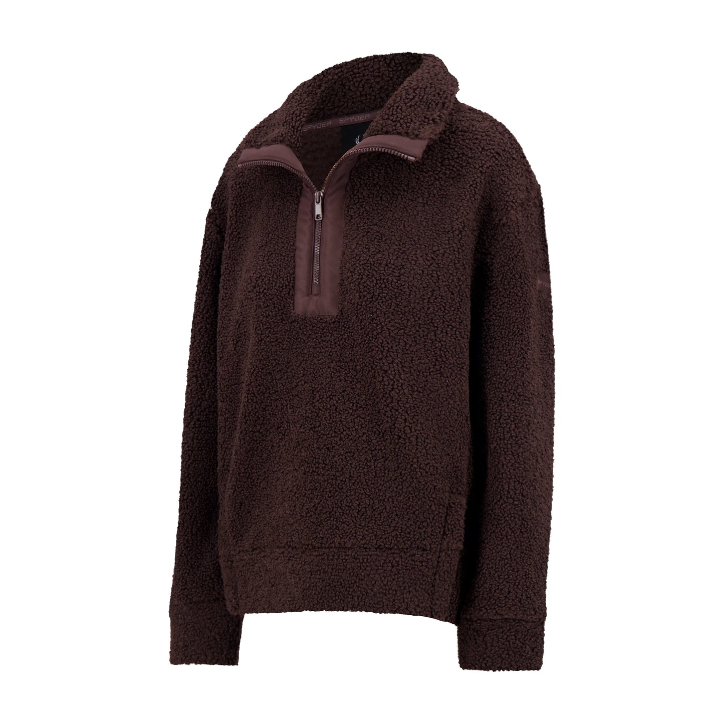 Spyder Women's Sherpa Quarter Zip Mock Neck - Cocoa