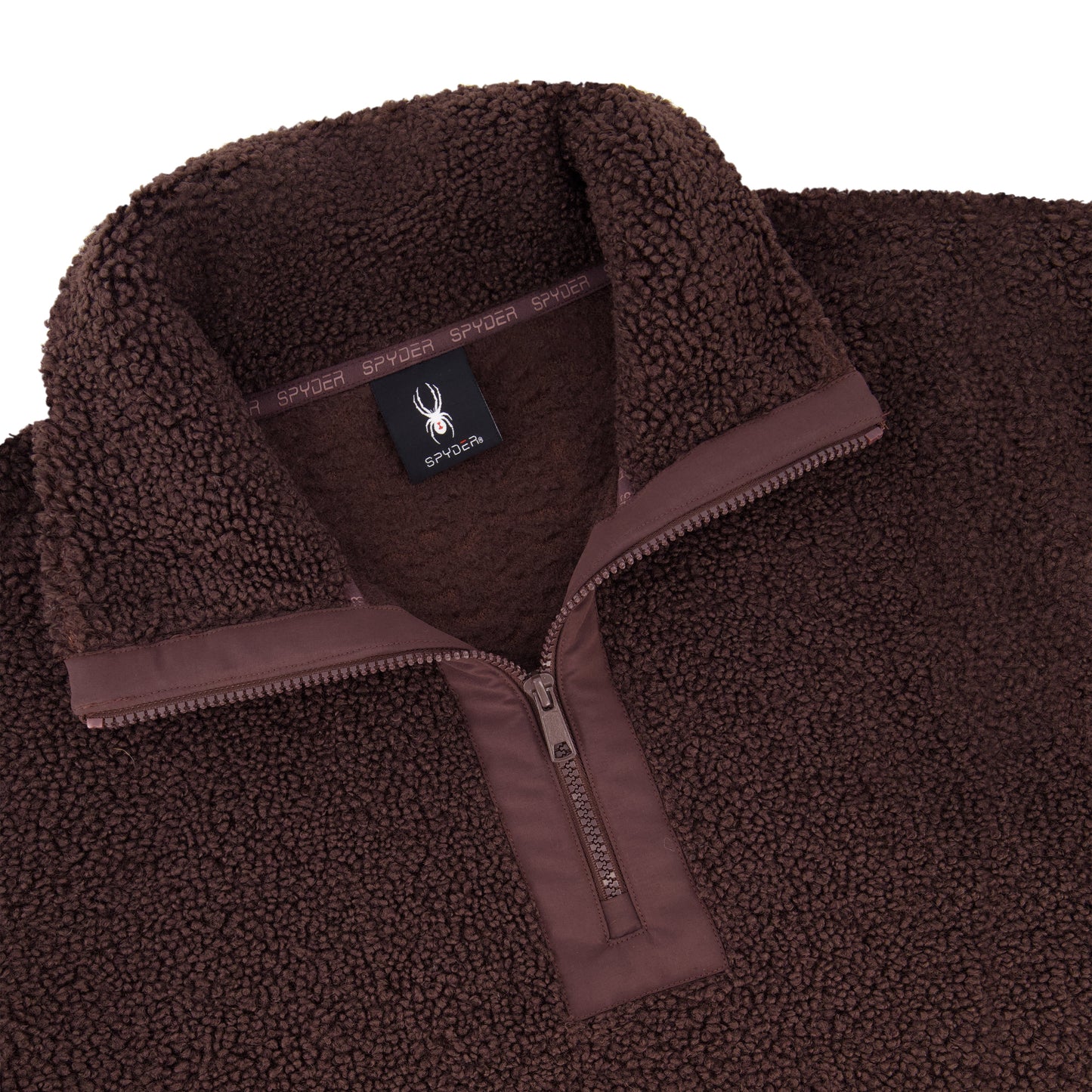 Spyder Women's Sherpa Quarter Zip Mock Neck - Cocoa
