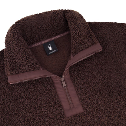 Spyder Women's Sherpa Quarter Zip Mock Neck - Cocoa