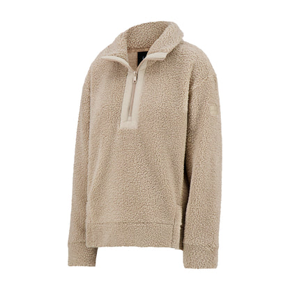 Spyder Women's Sherpa Quarter Zip Mock Neck - Sand