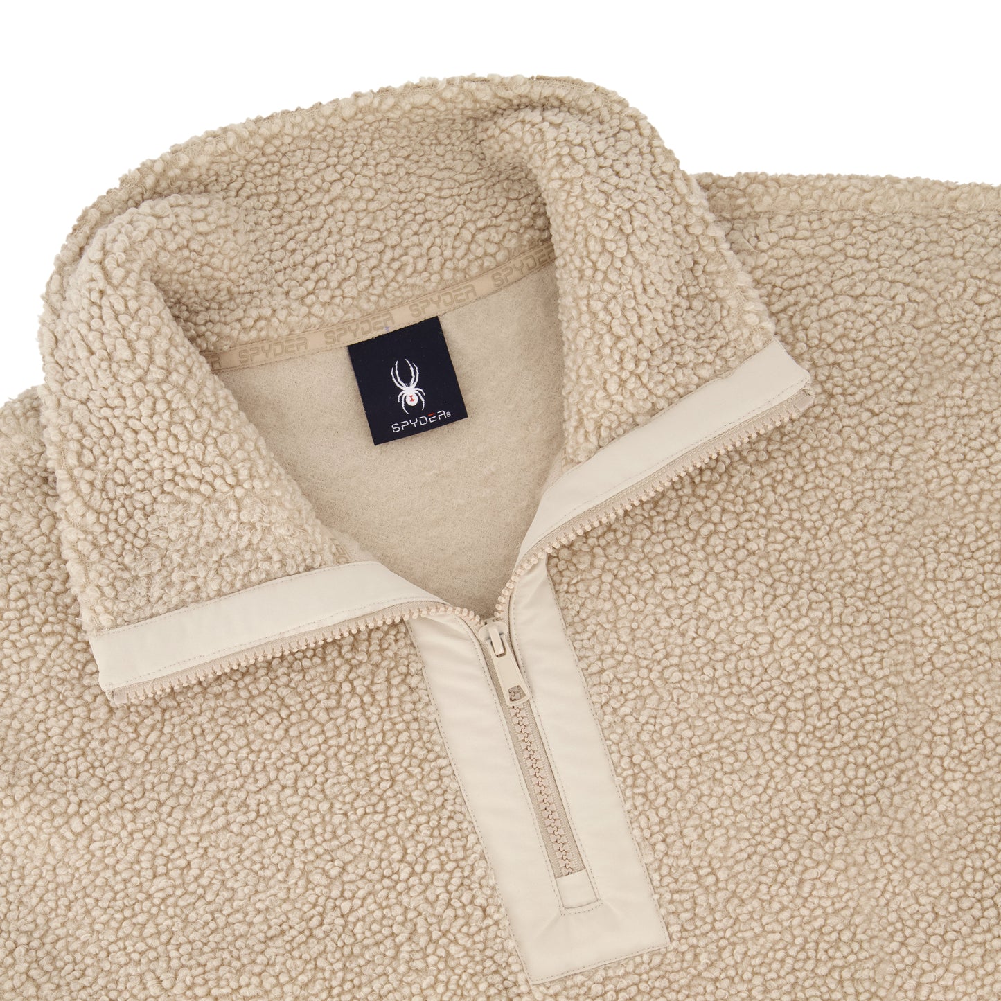 Spyder Women's Sherpa Quarter Zip Mock Neck - Sand