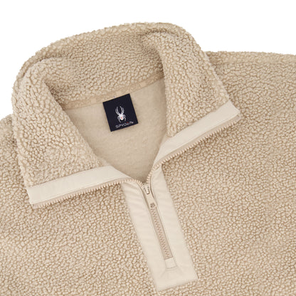 Spyder Women's Sherpa Quarter Zip Mock Neck - Sand