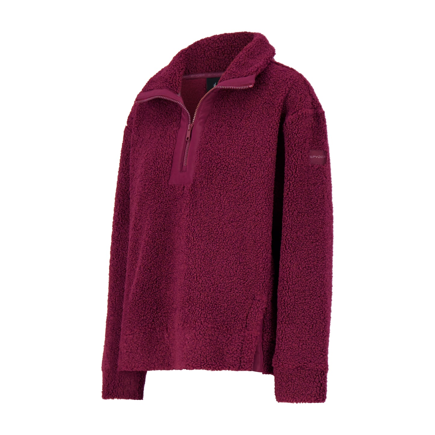 Spyder Women's Sherpa Quarter Zip Mock Neck - Wine