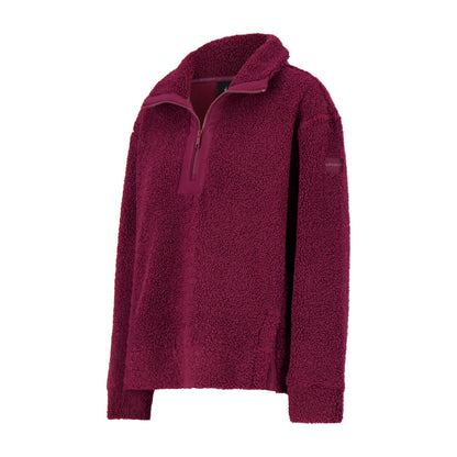 Spyder Women's Sherpa Quarter Zip Mock Neck - Wine