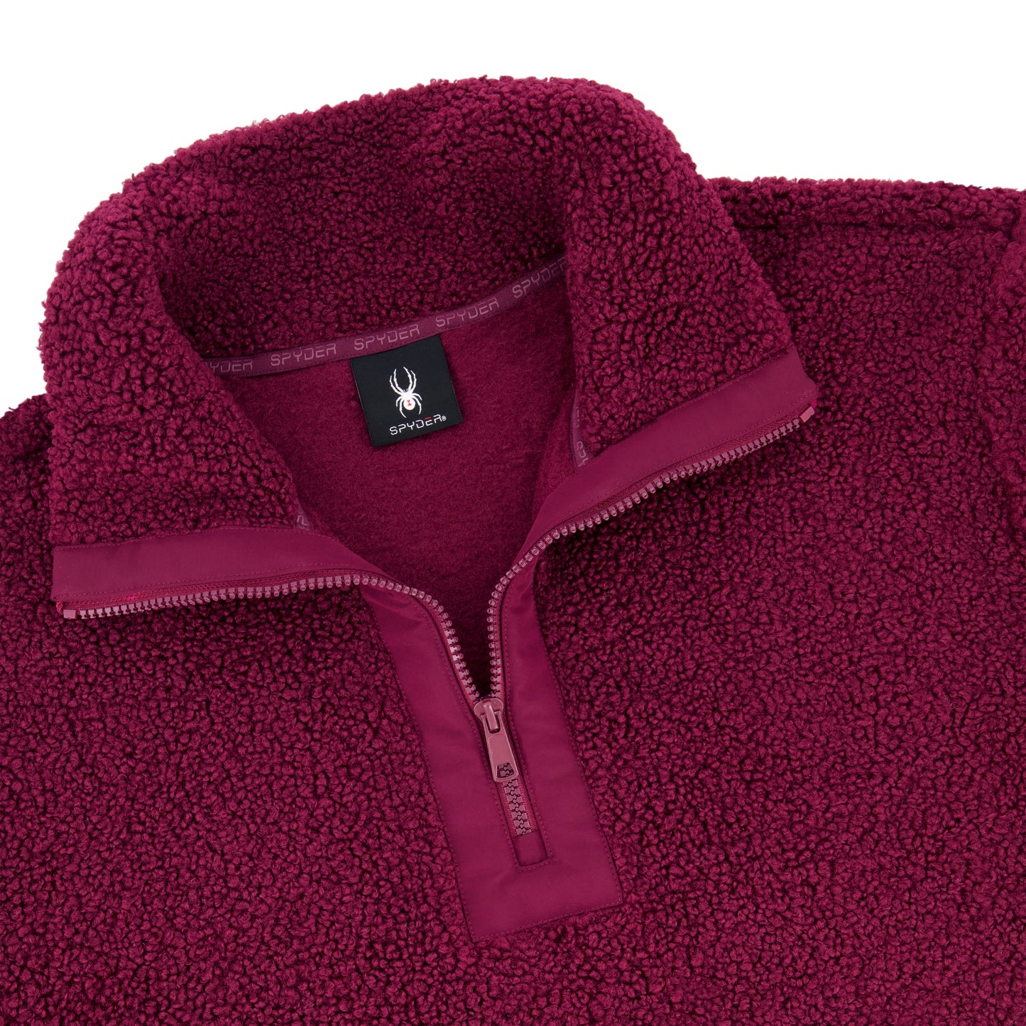 Spyder Women's Sherpa Quarter Zip Mock Neck - Wine