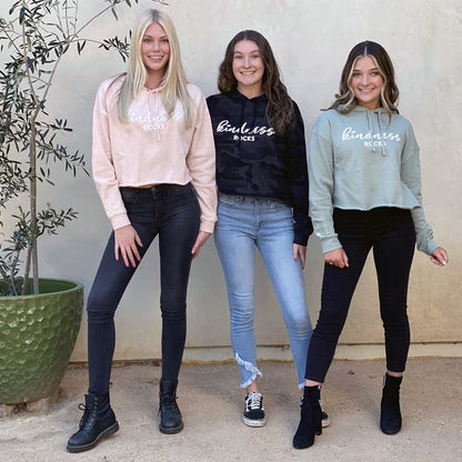Kindness Rocks Hoodie Crop Sweatshirt | Black Camo