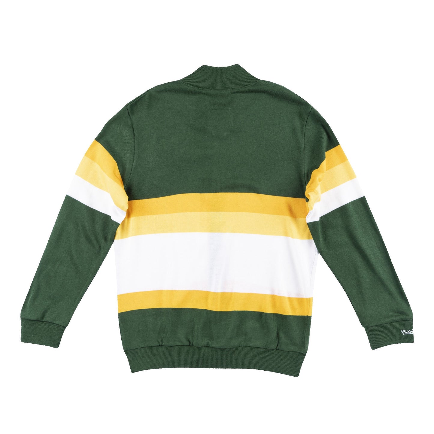 Mitchell & Ness Men's NFL Front Stripe Full Zip Sweater Green Bay Packers