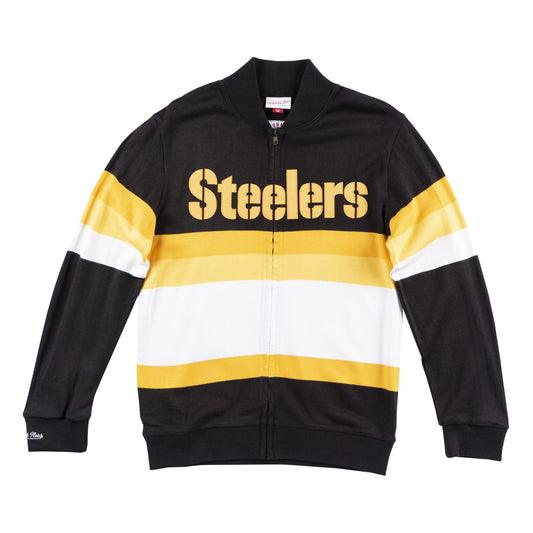 Mitchell & Ness Men's NFL Front Stripe Full Zip Sweater Pittsburgh Steelers