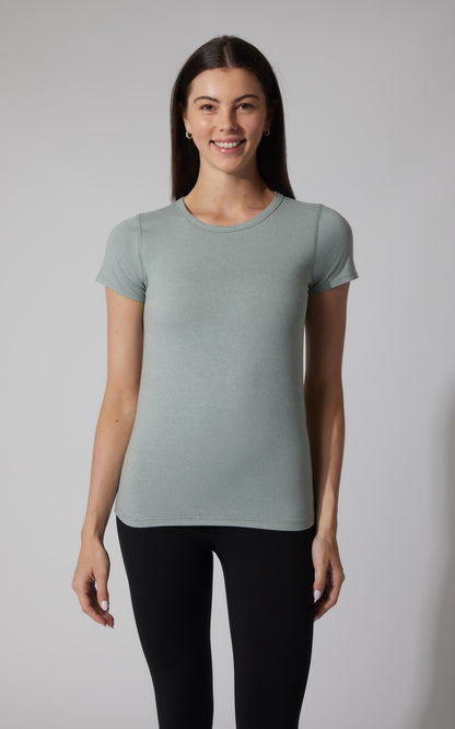 2 PK Cationic Jersey Full Length Crew Neck Short Sleeve Tee