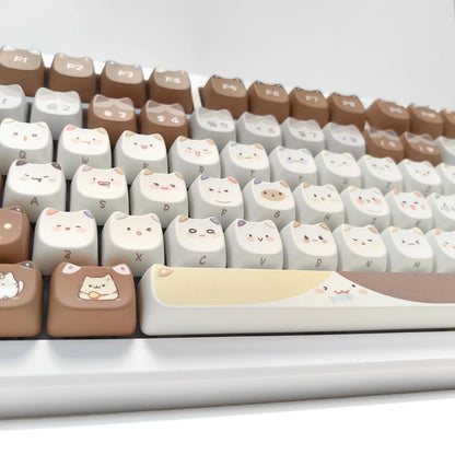 Kawaii Cat Keyboard Keycaps Set-