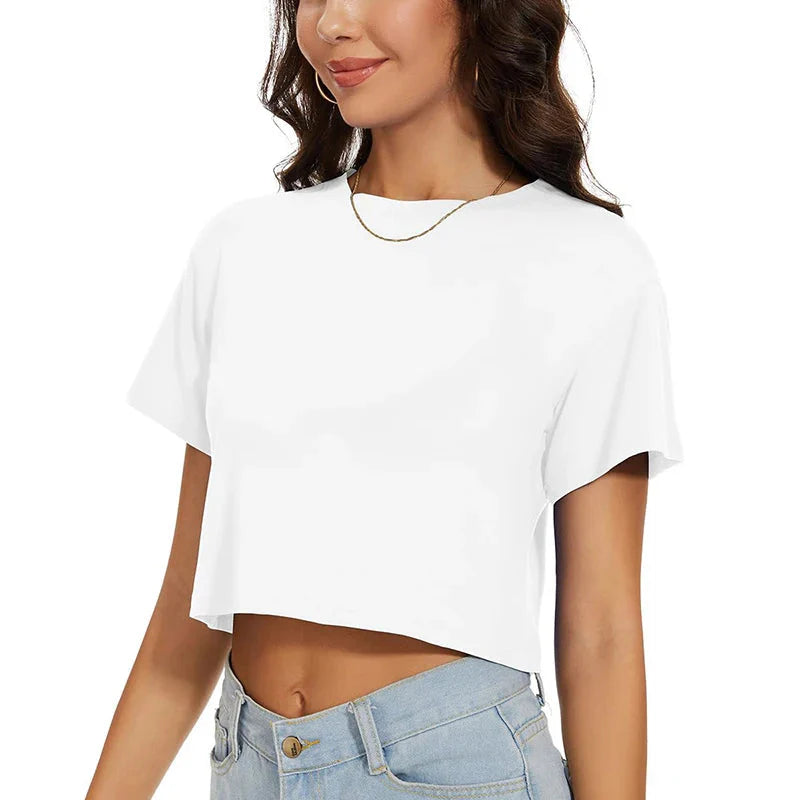 Y2K Harajuku White Crop Top