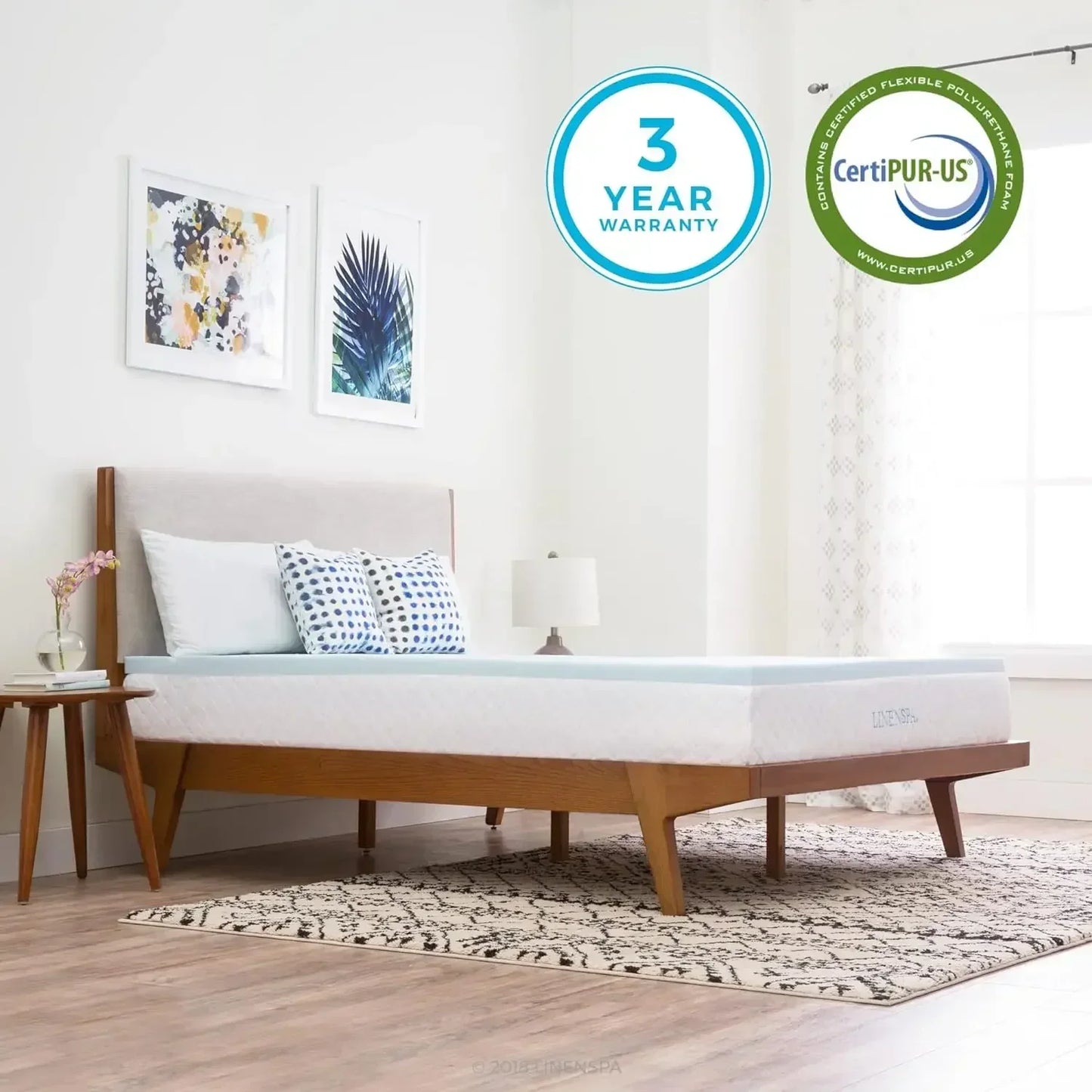 Gel Infused Memory Foam Mattress Topper – Cooling Full Mattress Pad