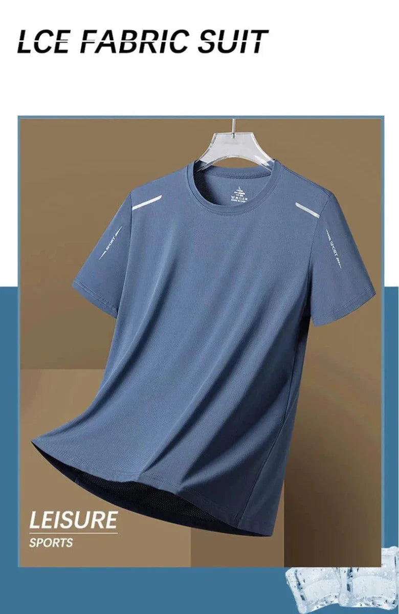 CHRLCK Men's Quick Dry Running T Shirt Size M Breathable Outdoor Sports Tee Hiking Fishing Summer Essentials