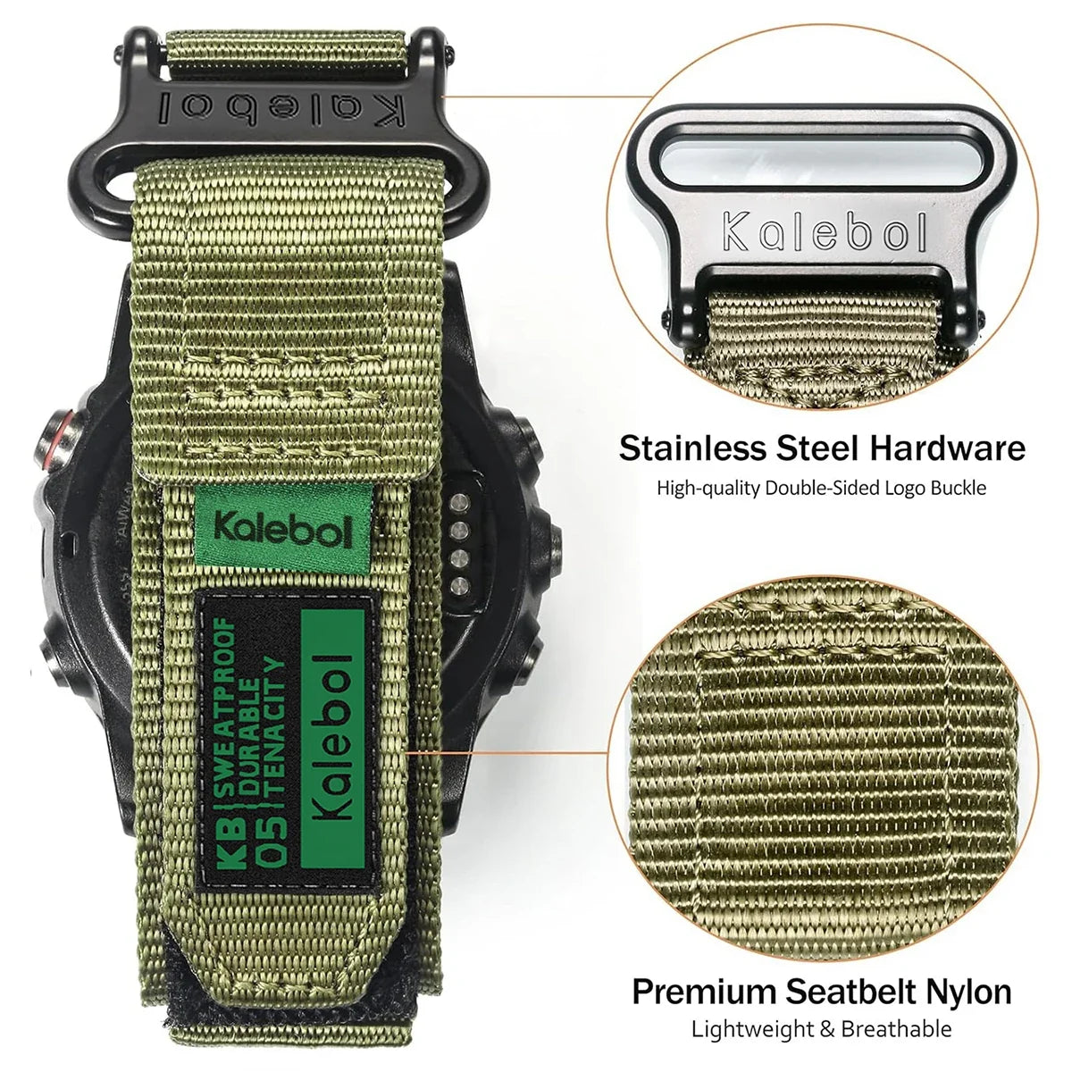 Garmin Nylon Loop Strap - Breathable Tactical Sports Band