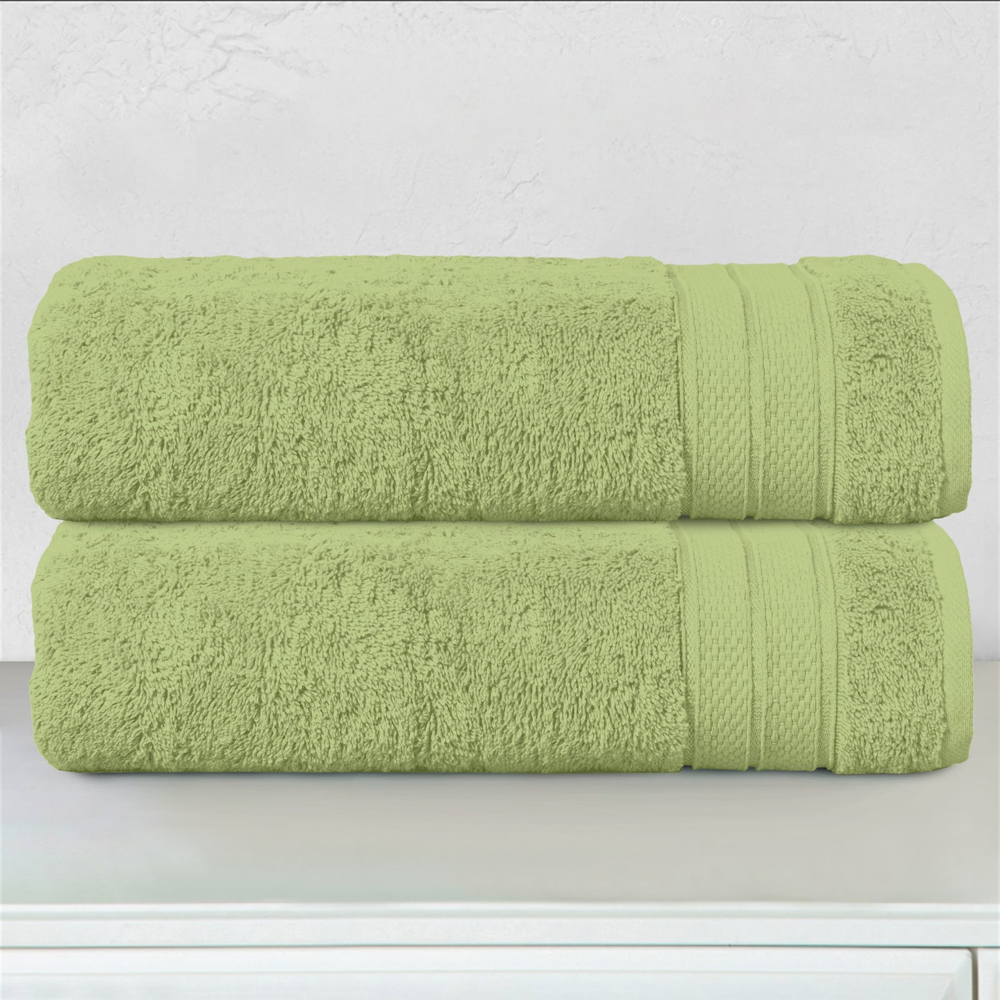 Elegant Comfort 2-Piece Turkish Cotton Three Line Popcorn Bath Towel Set, 27 x 54 inch