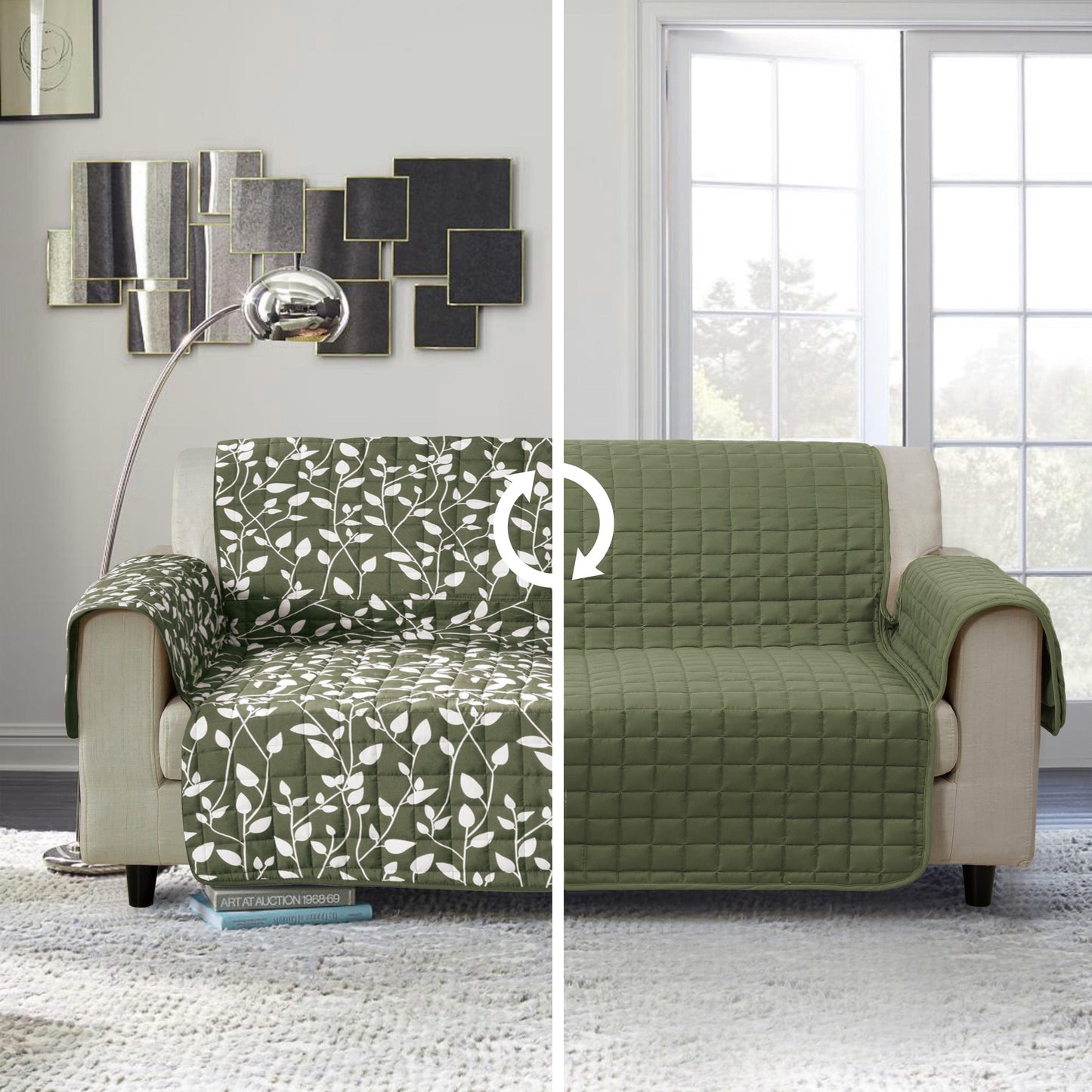 Elegant Comfort Leaves Design Reversible Smart Furniture Protectors