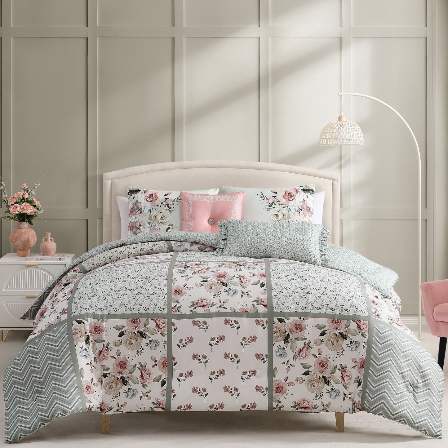 Bebejan Sage Serenity 5 Piece Reversible Comforter Set