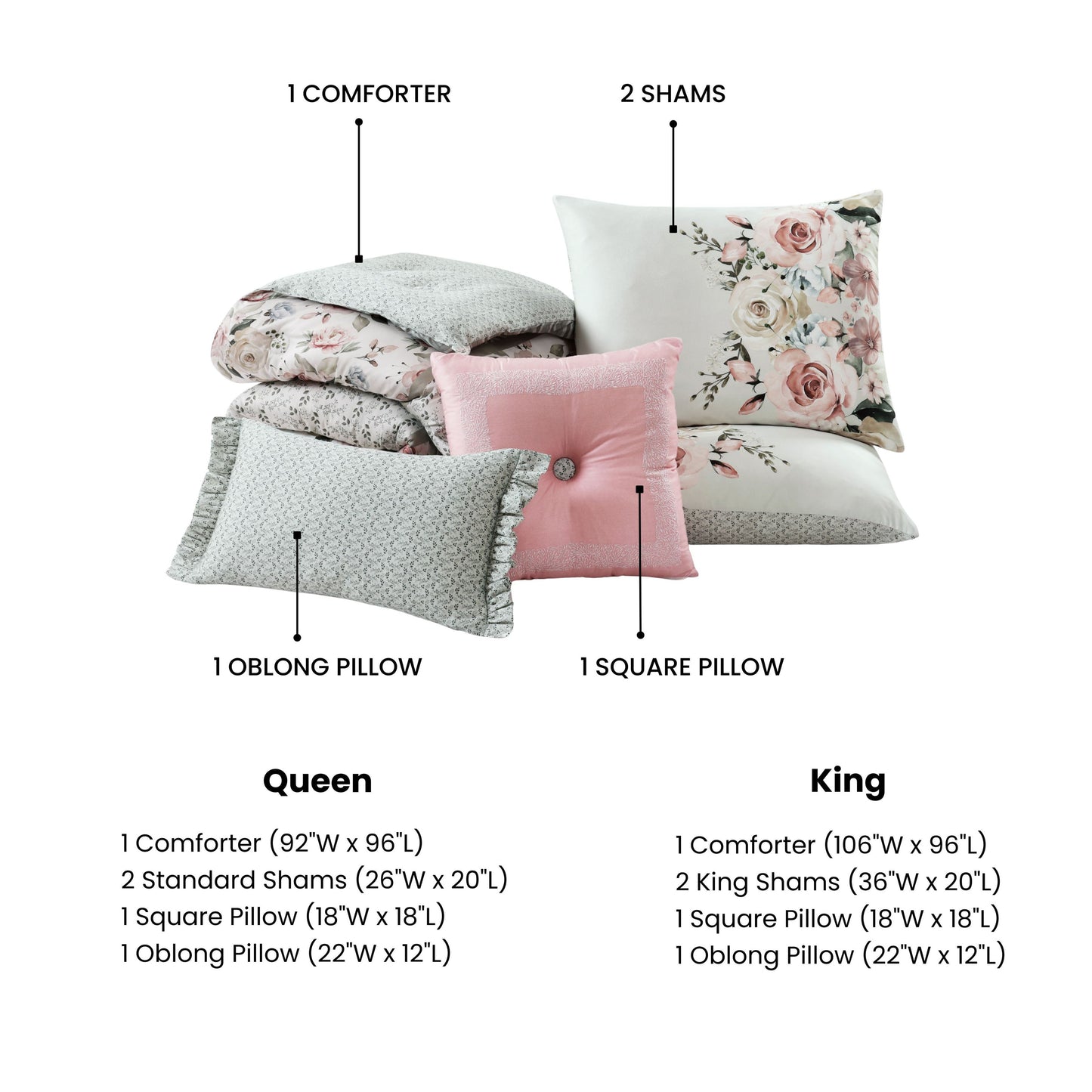 Bebejan Sage Serenity 5 Piece Reversible Comforter Set