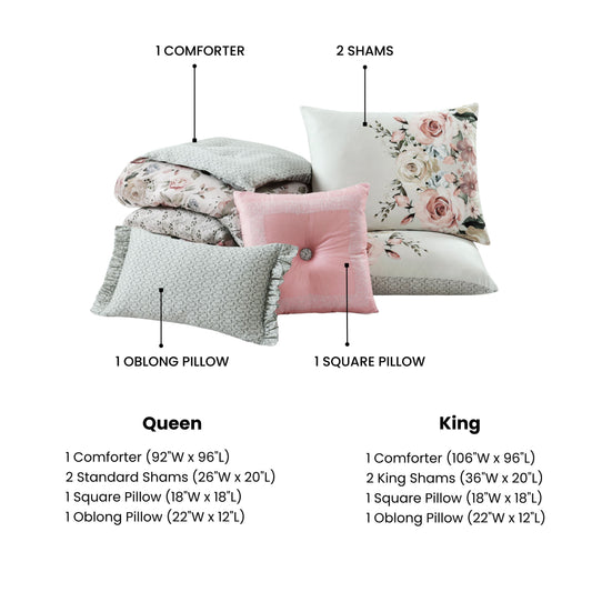 Bebejan Sage Serenity 5 Piece Reversible Comforter Set