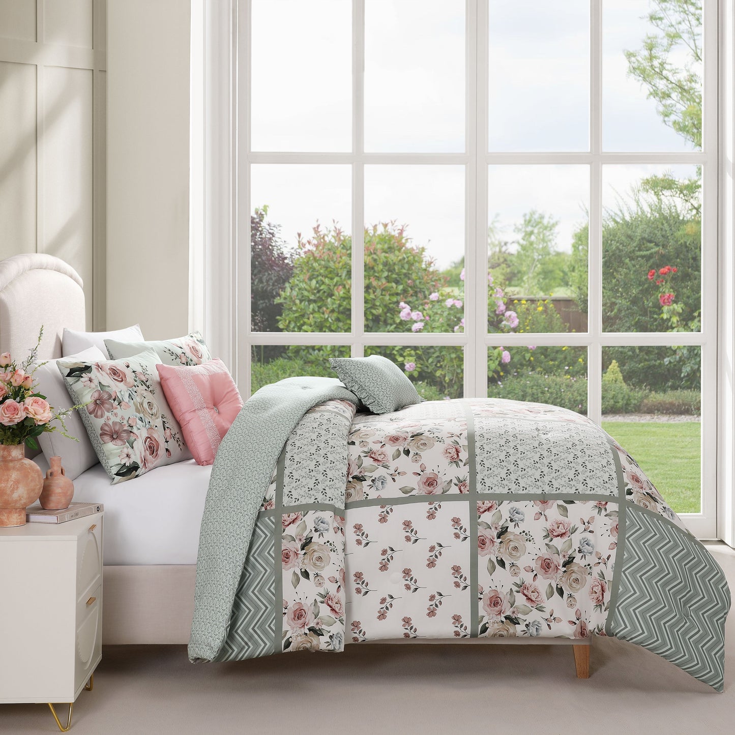 Bebejan Sage Serenity 5 Piece Reversible Comforter Set